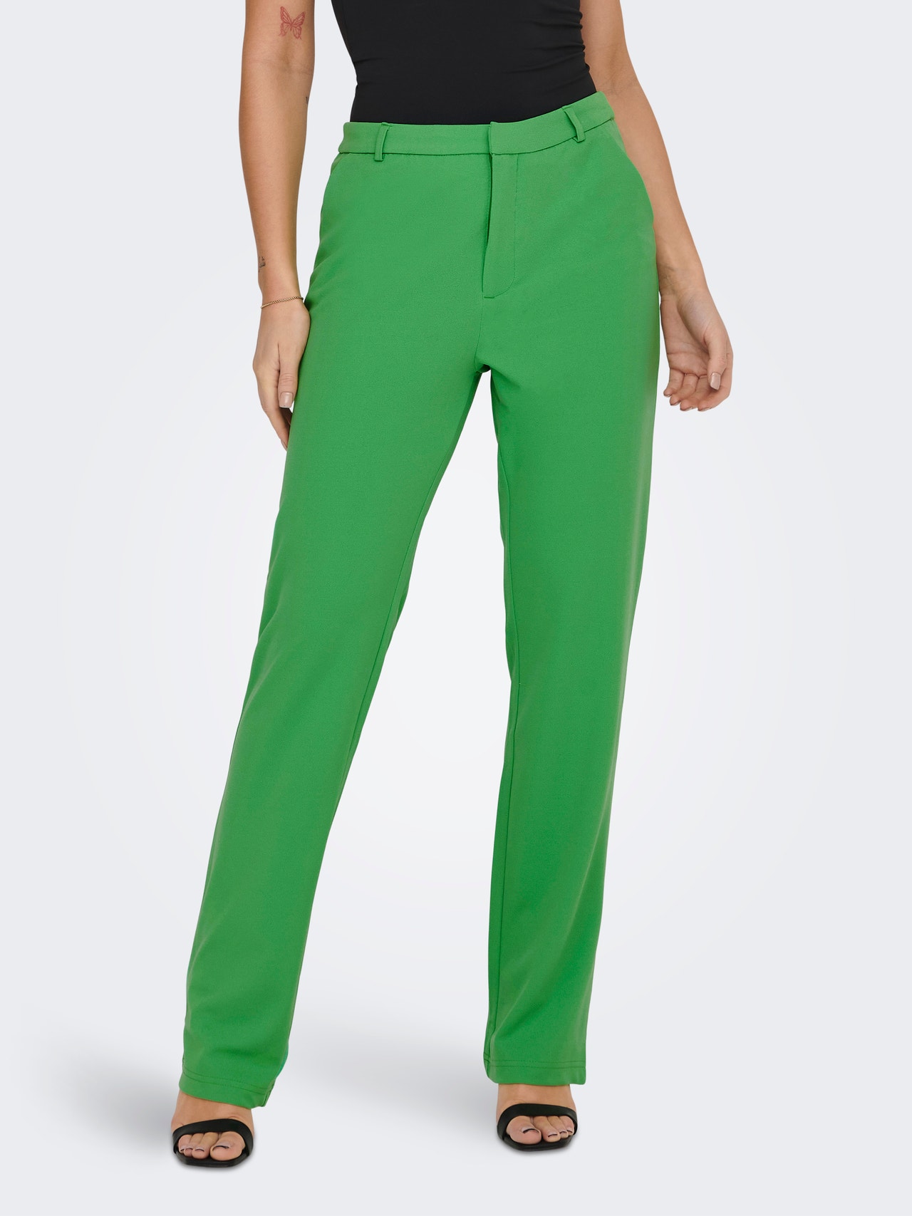 ONLY Straight Fit Trousers -Kelly Green - 15266403