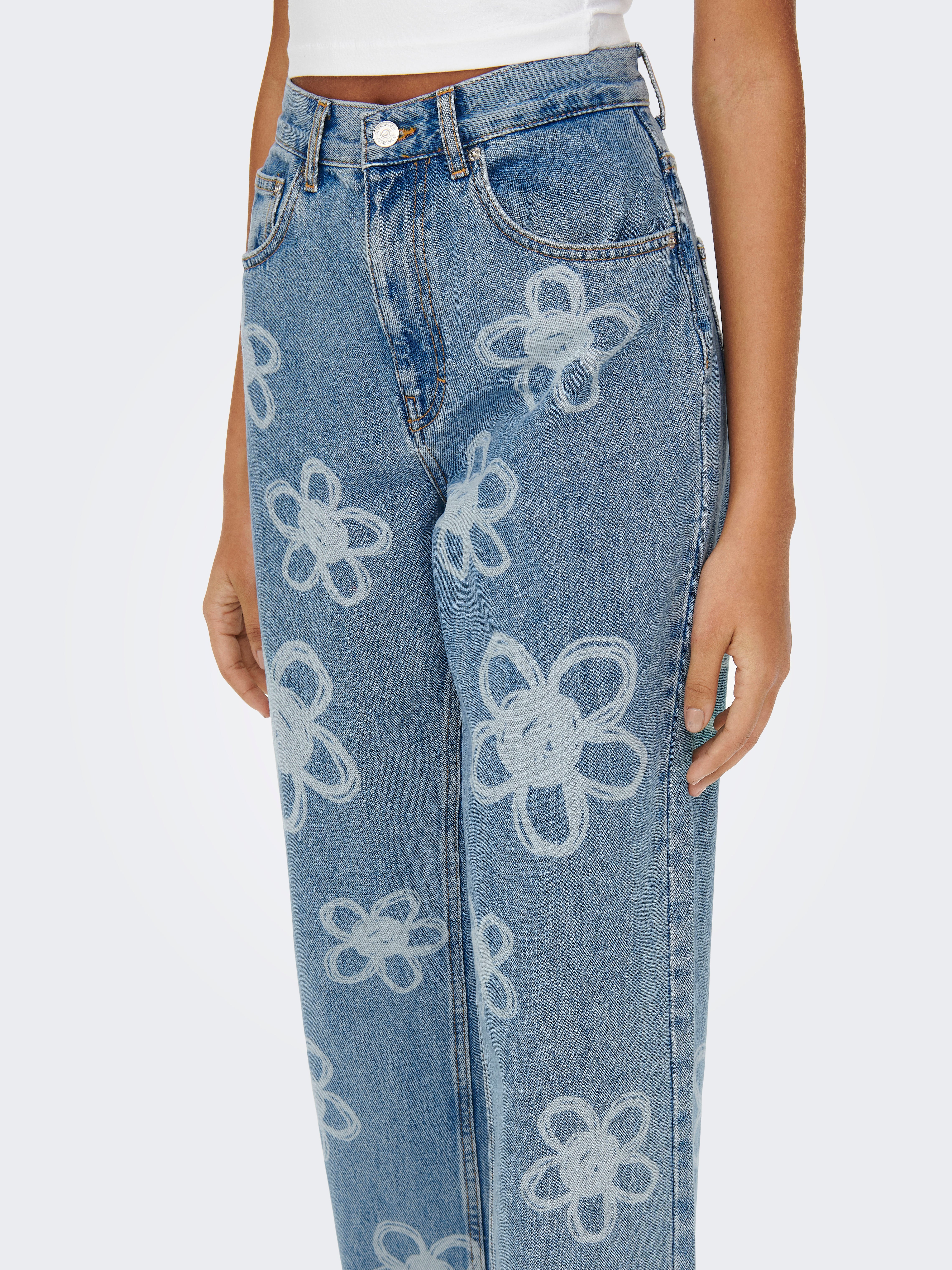 Painted 2025 flower jeans