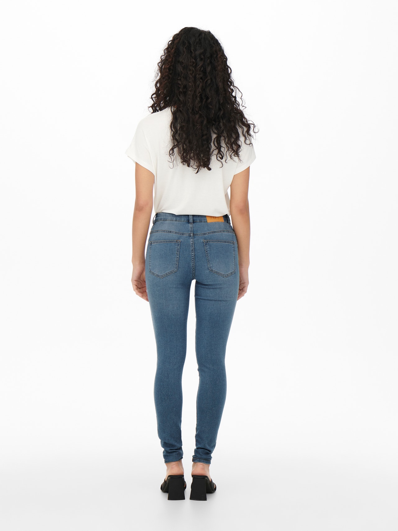 ONLY Skinny Fit Hohe Taille Jeans -Light Blue Denim - 15266425