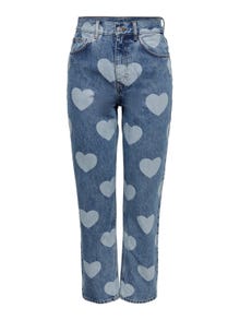 ONLY Straight Fit High waist Jeans -Light Blue Denim - 15266429
