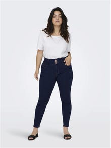 ONLY Jeans Skinny Fit Taille haute -Dark Blue Denim - 15266469