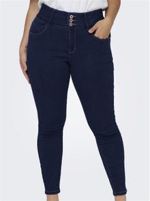 ONLY Curvy CARAnna High Waist Skinny Fit Jeans -Dark Blue Denim - 15266469