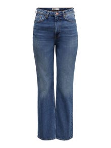 ONLY Jeans Wide Leg Fit Taille haute -Dark Blue Denim - 15266479