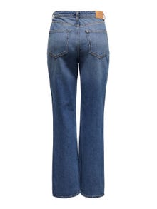 ONLY Jeans Wide Leg Fit Taille haute -Dark Blue Denim - 15266479