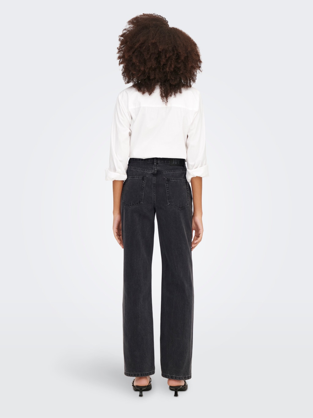 JDYDICHTE HW WIDE DG Loose Fit Jeans Dunkelgrau ONLY®