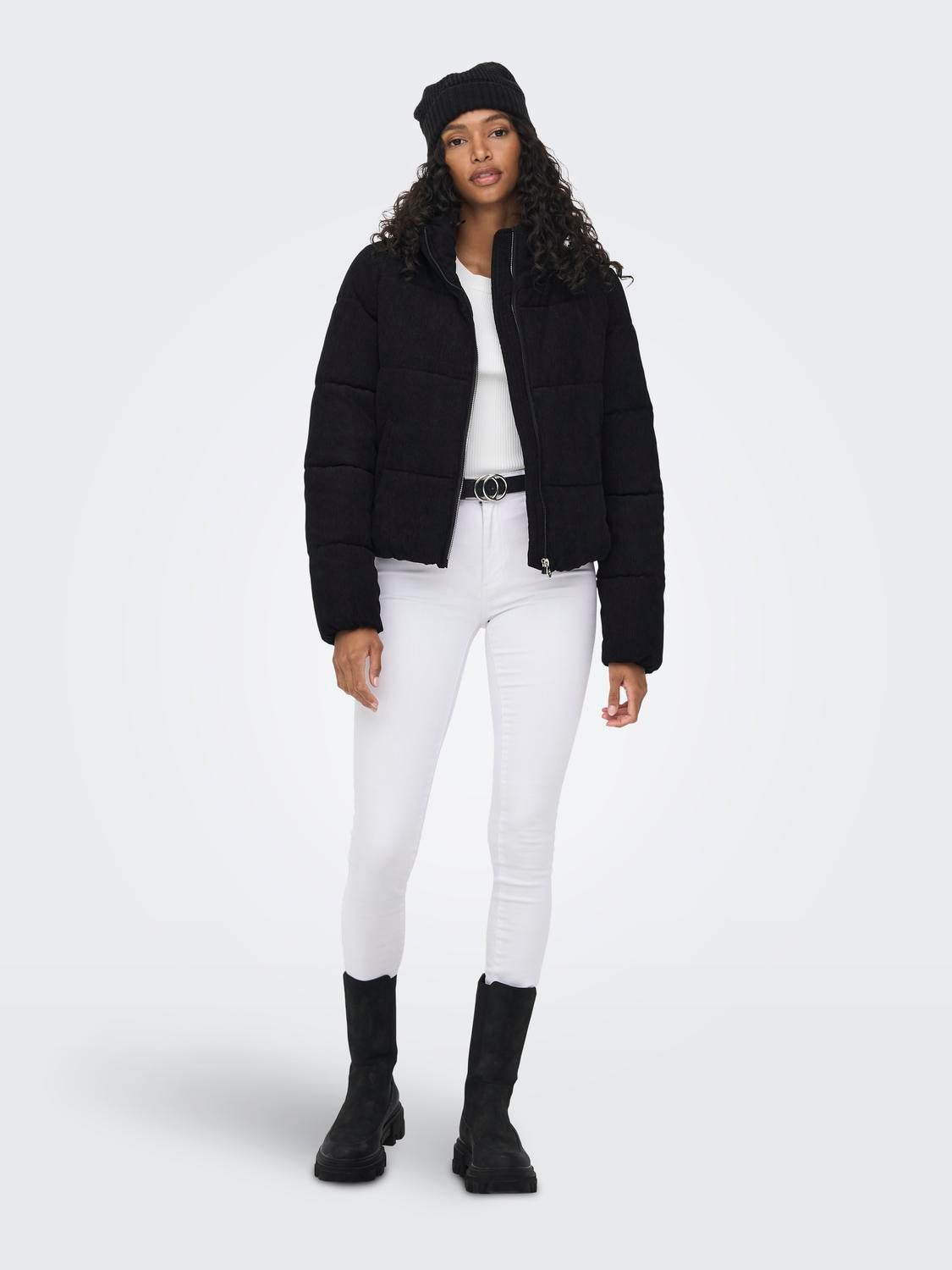 Corduroy Puffer Jacket | Black | ONLY®