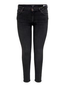 ONLY Curvy CARWiser regular con detalle de roturas Jeans skinny fit -Black - 15266787