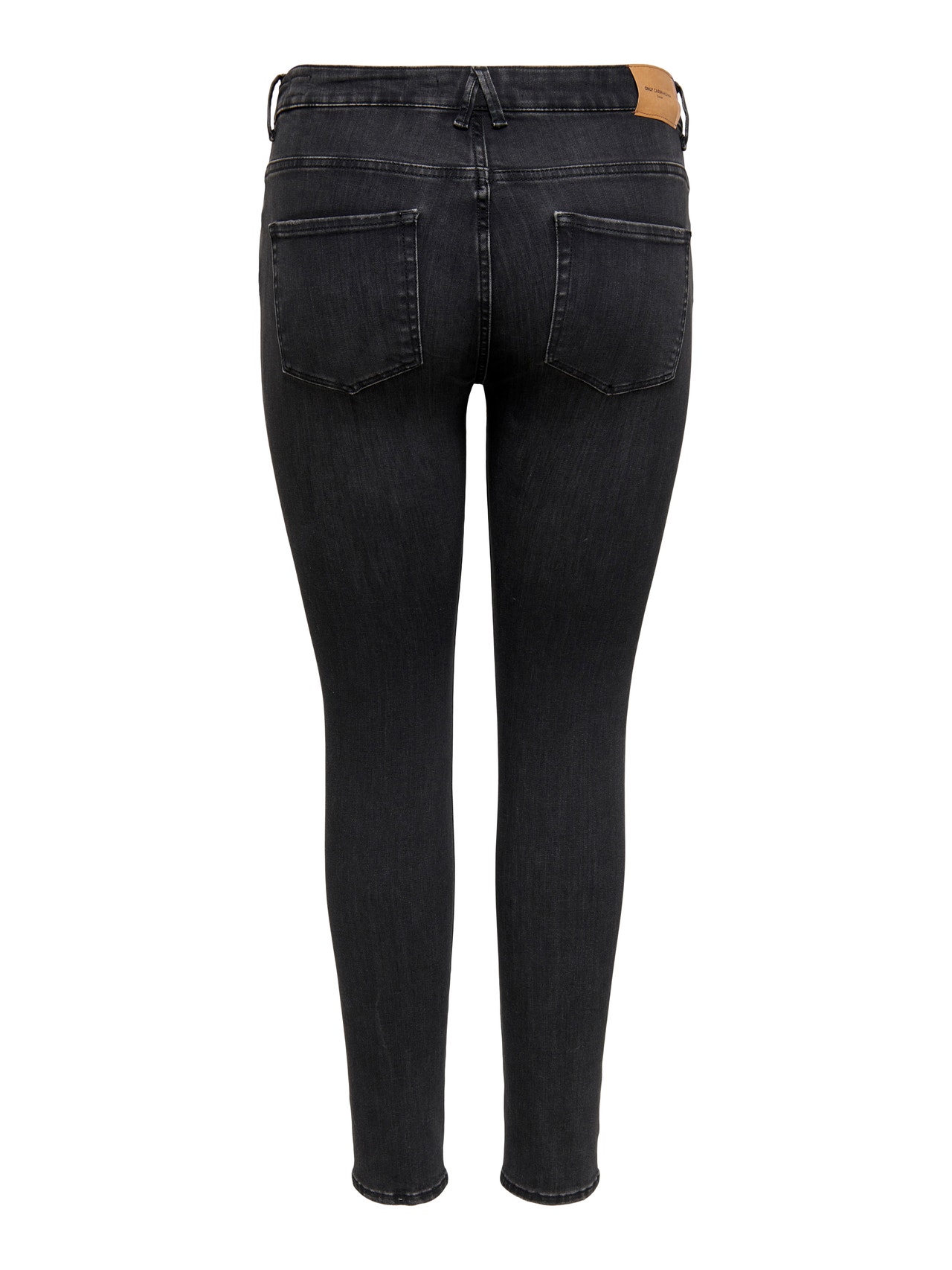 ONLY Curvy CARWiser regular con detalle de roturas Jeans skinny fit -Black - 15266787