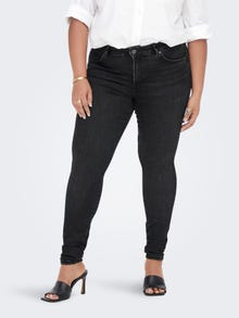 ONLY Curvy CARWiser reg dest Skinny fit jeans -Black - 15266787