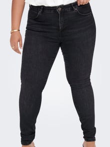 ONLY Curvy CARWiser reg dest Skinny fit-jeans -Black - 15266787