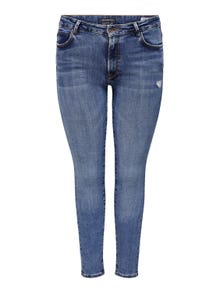ONLY Curvy CARWiser reg dest Skinny jeans -Dark Blue Denim - 15266789