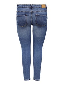 ONLY Curvy CARWiser reg dest Skinny fit-jeans -Dark Blue Denim - 15266789