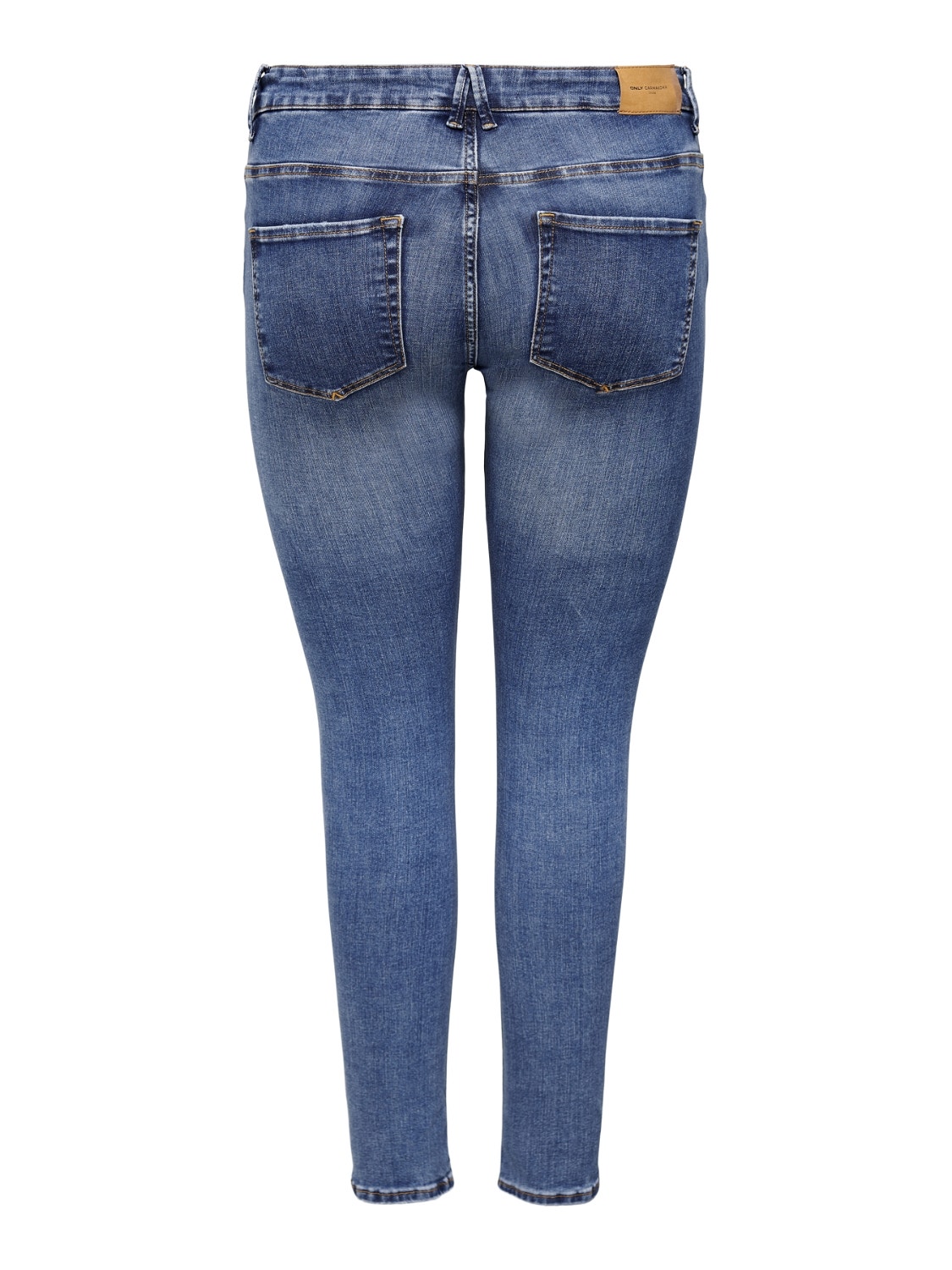 ONLY Curvy CARWiser reg dest Skinny fit jeans -Dark Blue Denim - 15266789