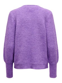 ONLY O-neck Knitted Cardigan -Medium Purple Melange - 15266918