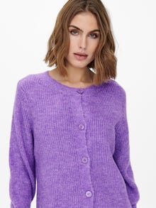 ONLY O-hals Strikket cardigan -Medium Purple Melange - 15266918