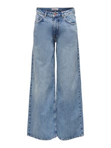 ONLY Jeans Wide Leg Fit -Medium Blue Denim - 15267017