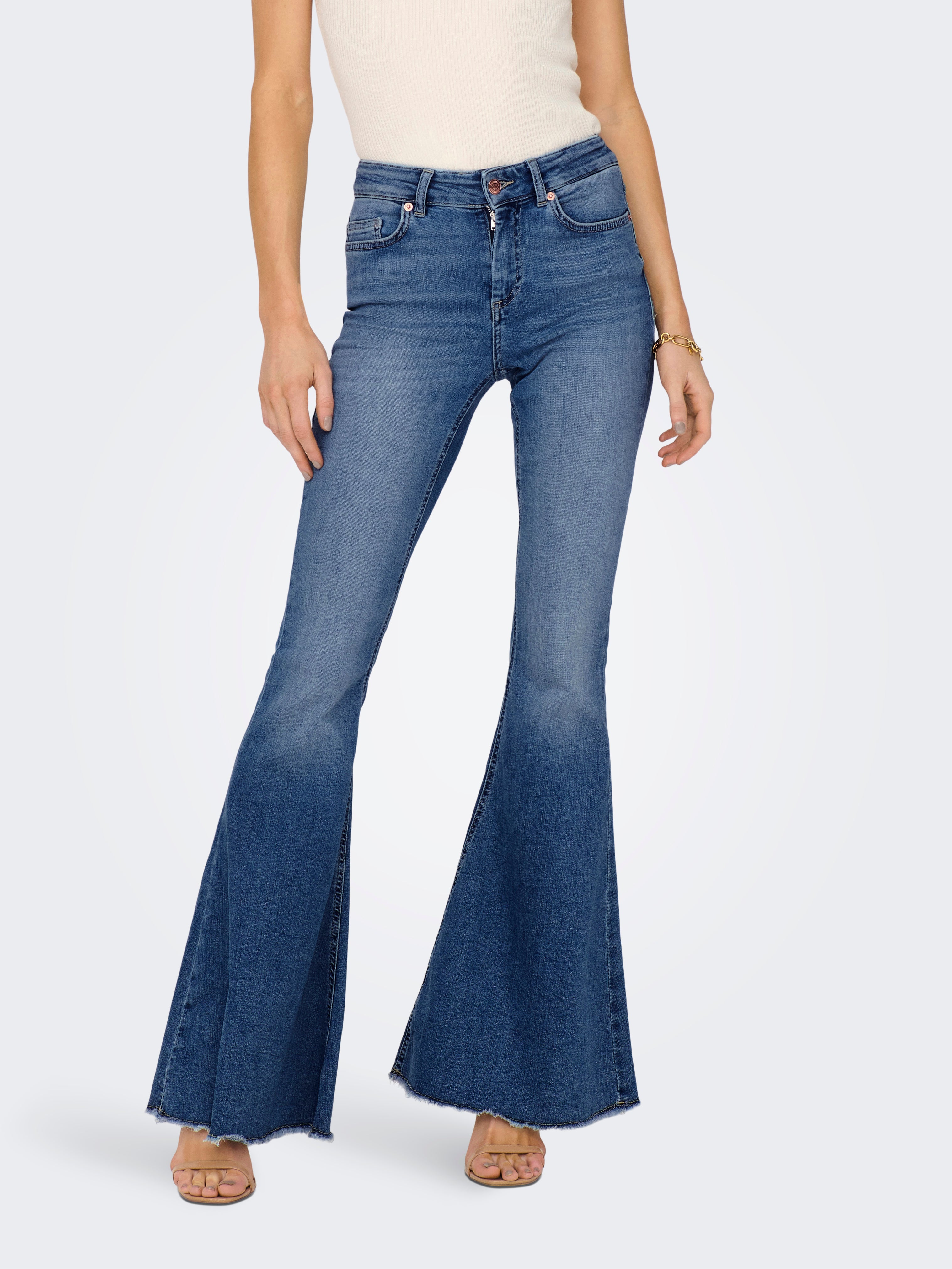 GRAPENT Womens Flare Jeans High Waisted Wide Leg Baggy Jean for Women –  Grapent
