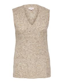 ONLY Curvy knitted Waistcoat -Pumice Stone - 15267072