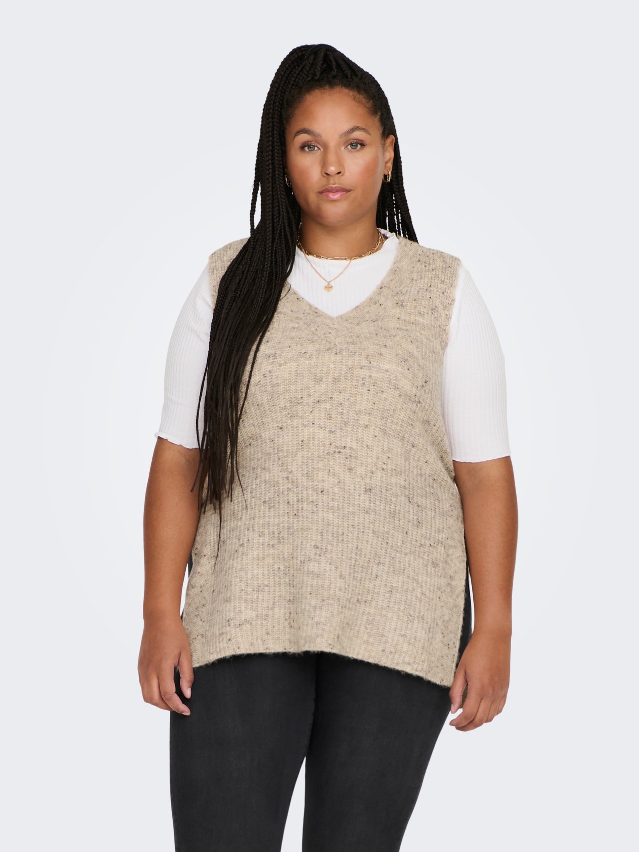 ONLY O-hals Pullover -Pumice Stone - 15267072