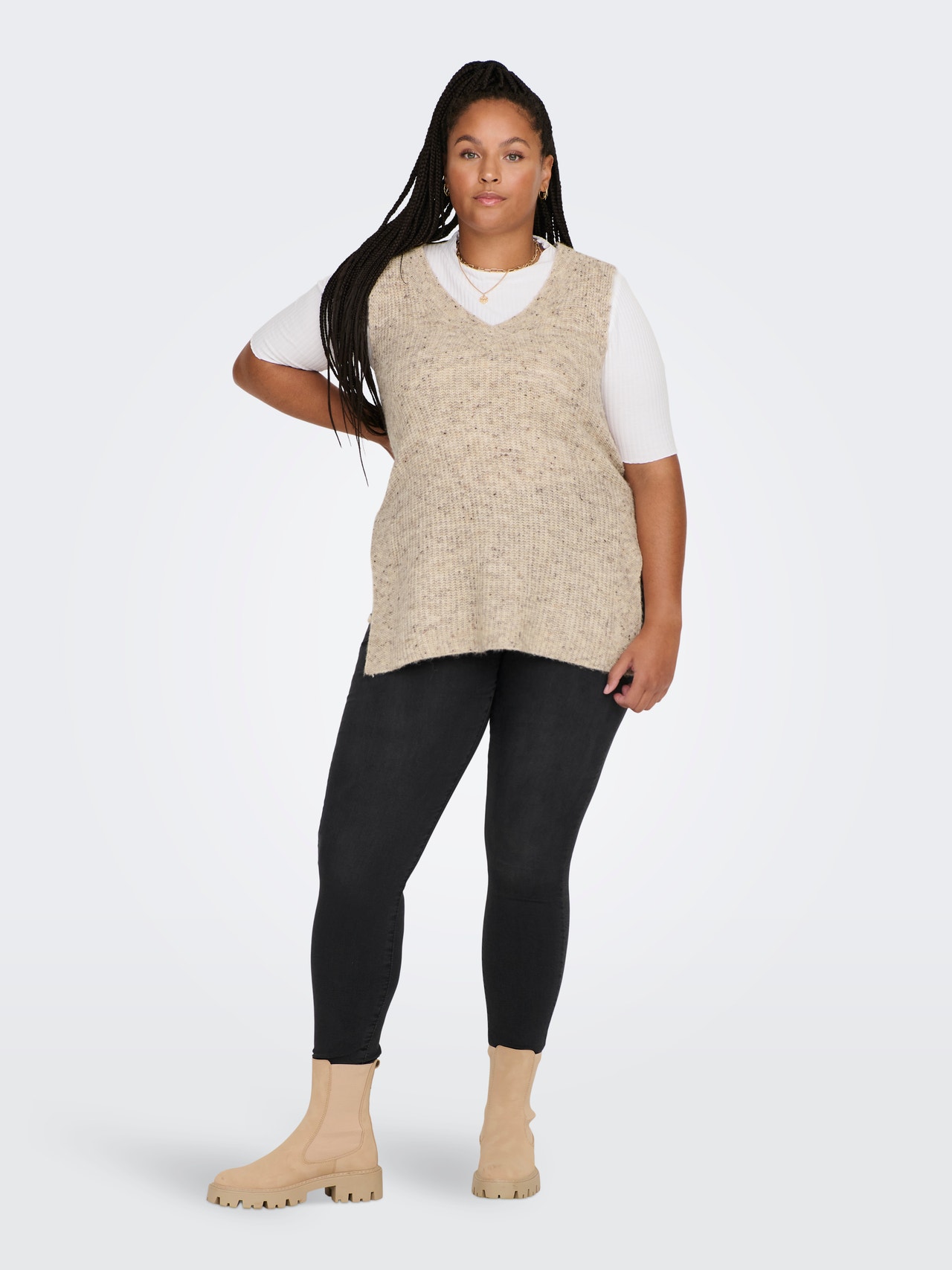 ONLY O-Neck Pullover -Pumice Stone - 15267072