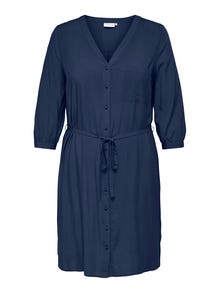 ONLY Normal geschnitten V-Ausschnitt Langes Kleid -Patriot Blue - 15267161