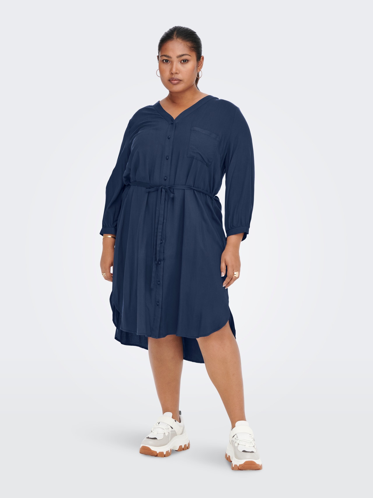ONLY Curvy - À manches 3/4 Robe-chemise -Patriot Blue - 15267161