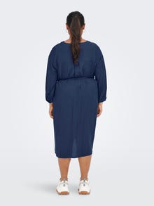 ONLY Curvy viscose Shirt dress -Patriot Blue - 15267161