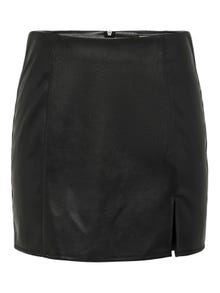 ONLY Mini skirt with slit -Black - 15267185