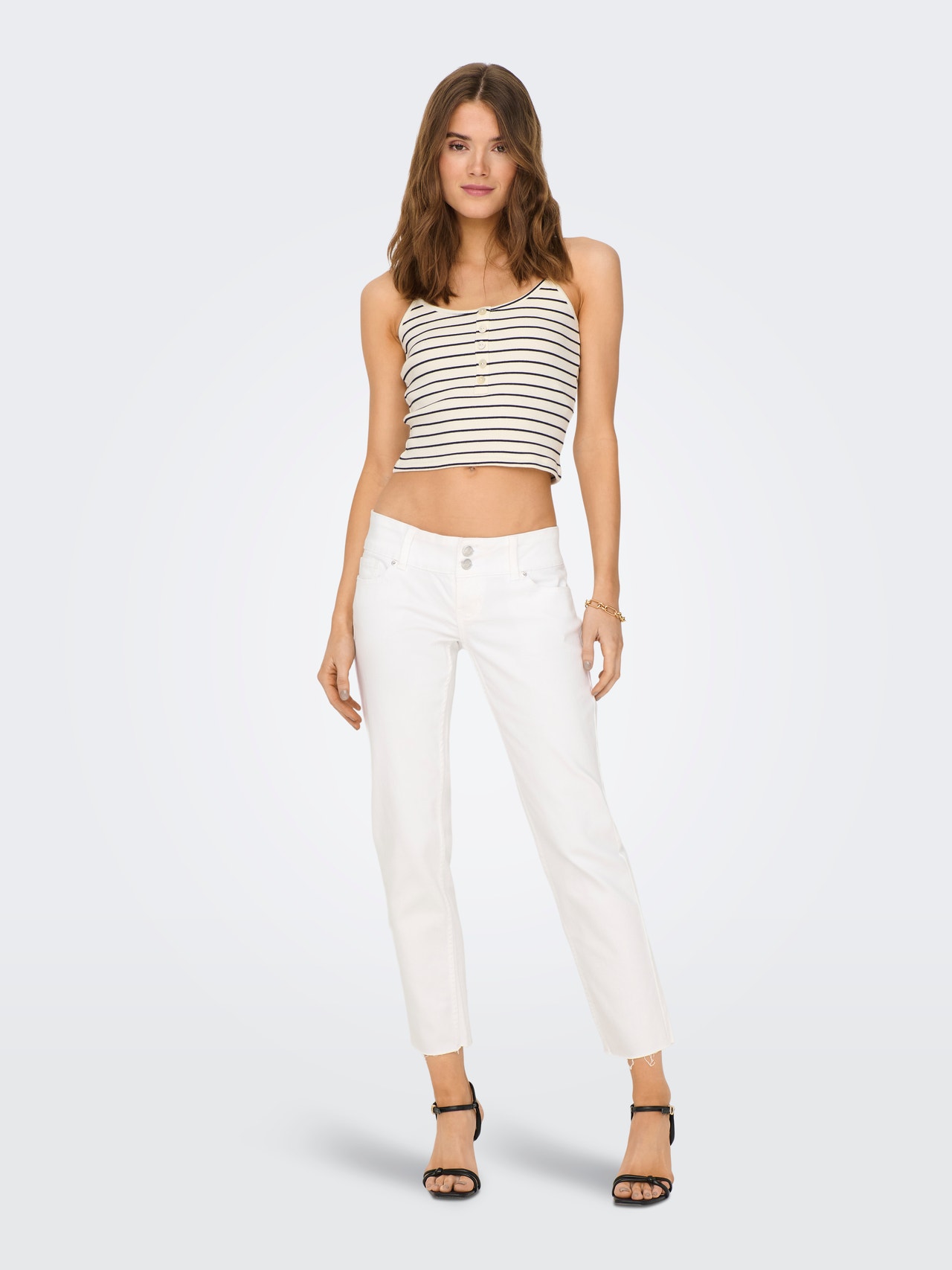 ONLY Ausgestellt Sehr niedrige Taille Jeans -White - 15267236