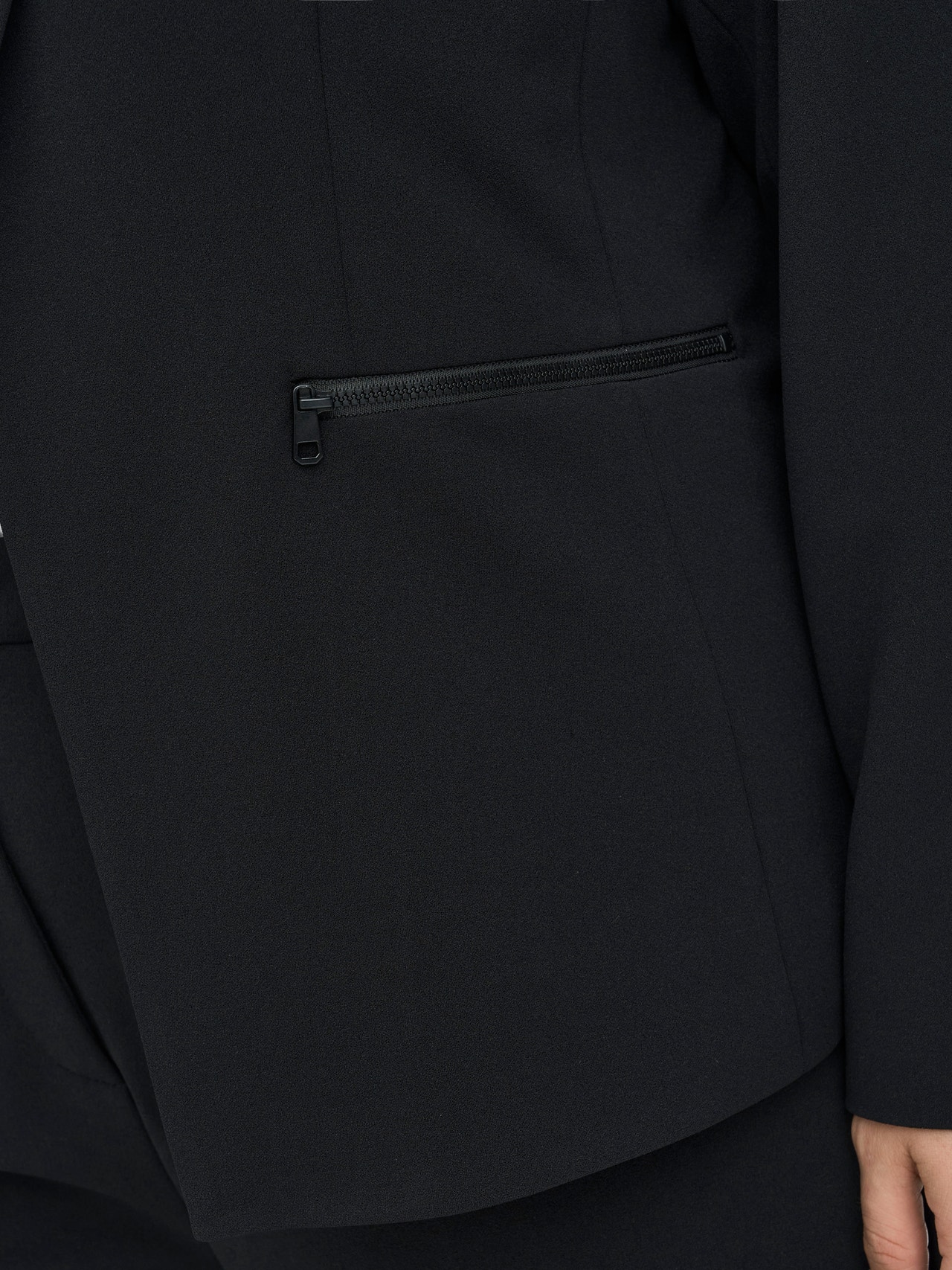 ONLY Curvy fitted zip Blazer -Black - 15267299