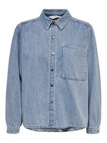 ONLY Standardpassform Skjortkrage Skjorta -Light Blue Denim - 15267501