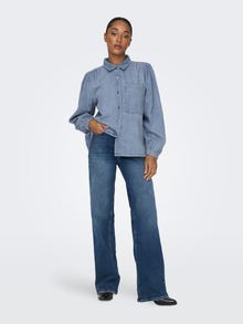 ONLY Camisas Corte standard Cuello de camisa -Light Blue Denim - 15267501