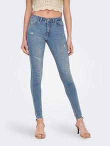 ONLY JDYBLUME MID WAIST SKINNY DESTROYED Jeans -Light Blue Denim - 15267518