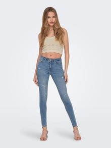 ONLY Skinny Fit Mid waist Jeans -Light Blue Denim - 15267518