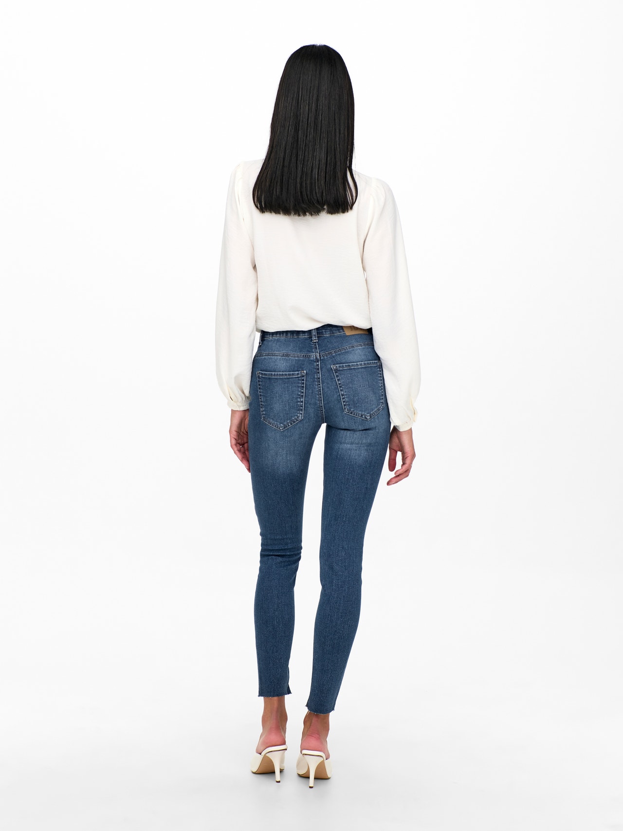ONLY Skinny Fit Mid waist Jeans -Medium Blue Denim - 15267519