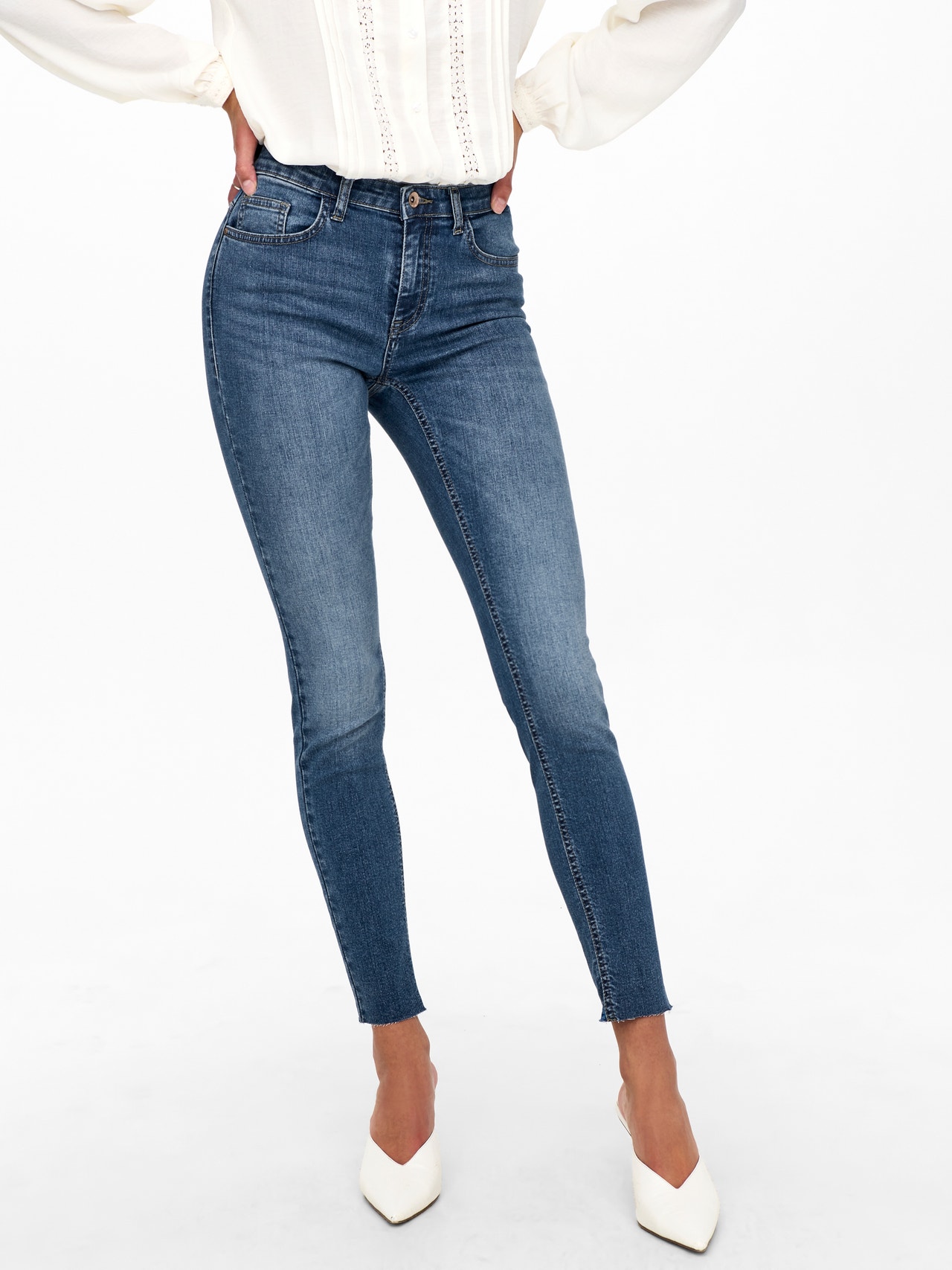 ONLY Jeans Skinny Fit Taille moyenne -Medium Blue Denim - 15267519