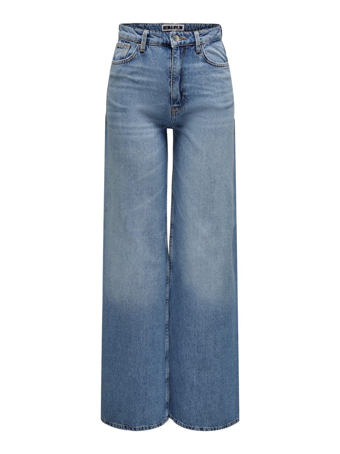 ONLY NEOCaro wijde high-waist jeans -Light Blue Denim - 15267529