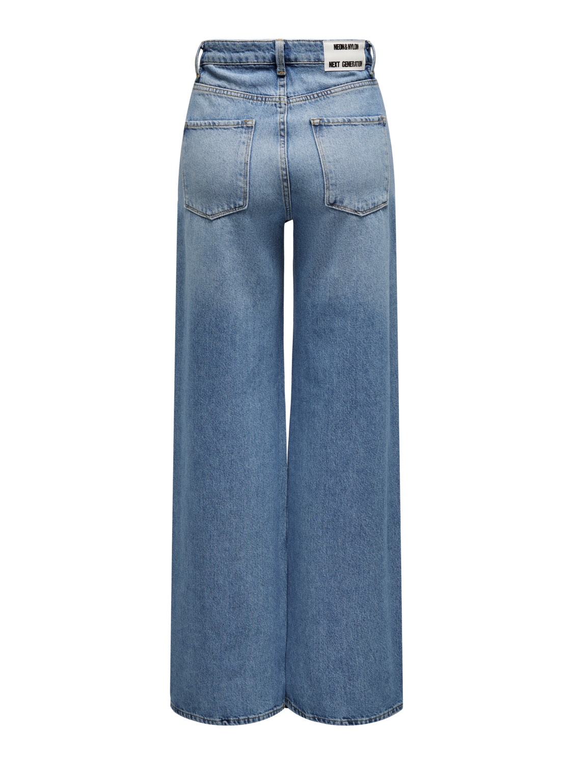 ONLY NEOCaro ancho Jeans de talle alto -Light Blue Denim - 15267529