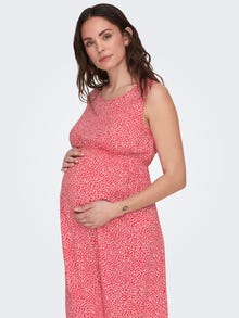 ONLY Regular fit O-hals Zwangerschap Korte jurk -High Risk Red - 15267587