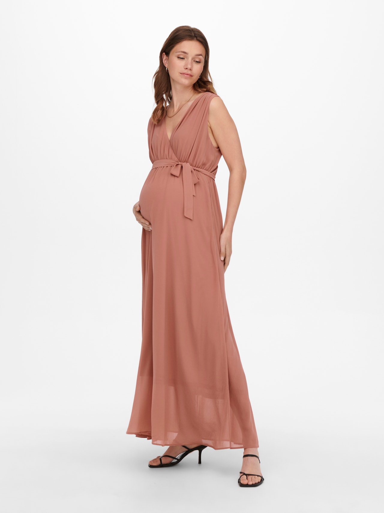 ONLY Mama Maxi Wrap dress -Canyon Rose - 15267594