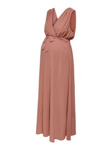 ONLY Regular Fit V-hals Maternity Lang kjole -Canyon Rose - 15267594