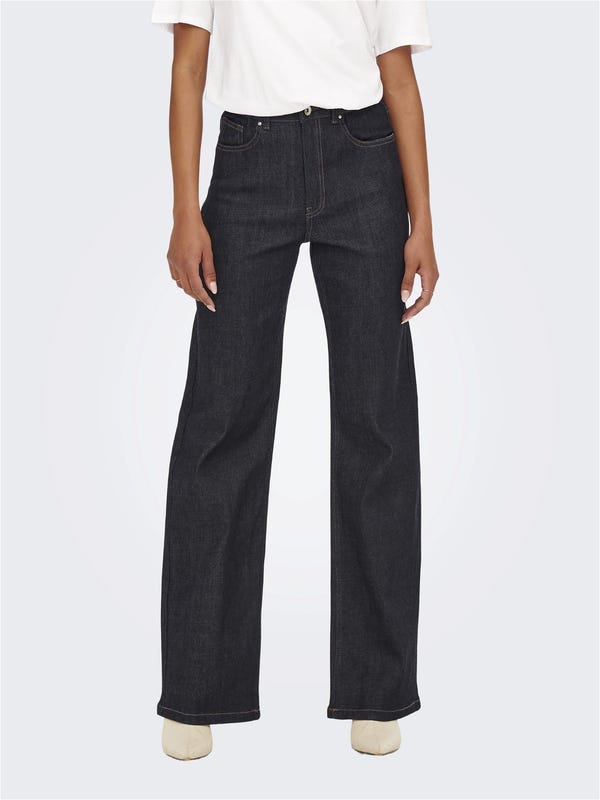 Pantalon taille haute décontracté à jambes larges ... – Grandado