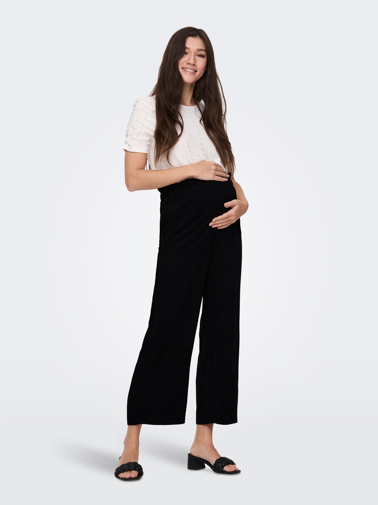 ONLY Pantalons Loose Fit Taille haute Grossesse -Black - 15267622
