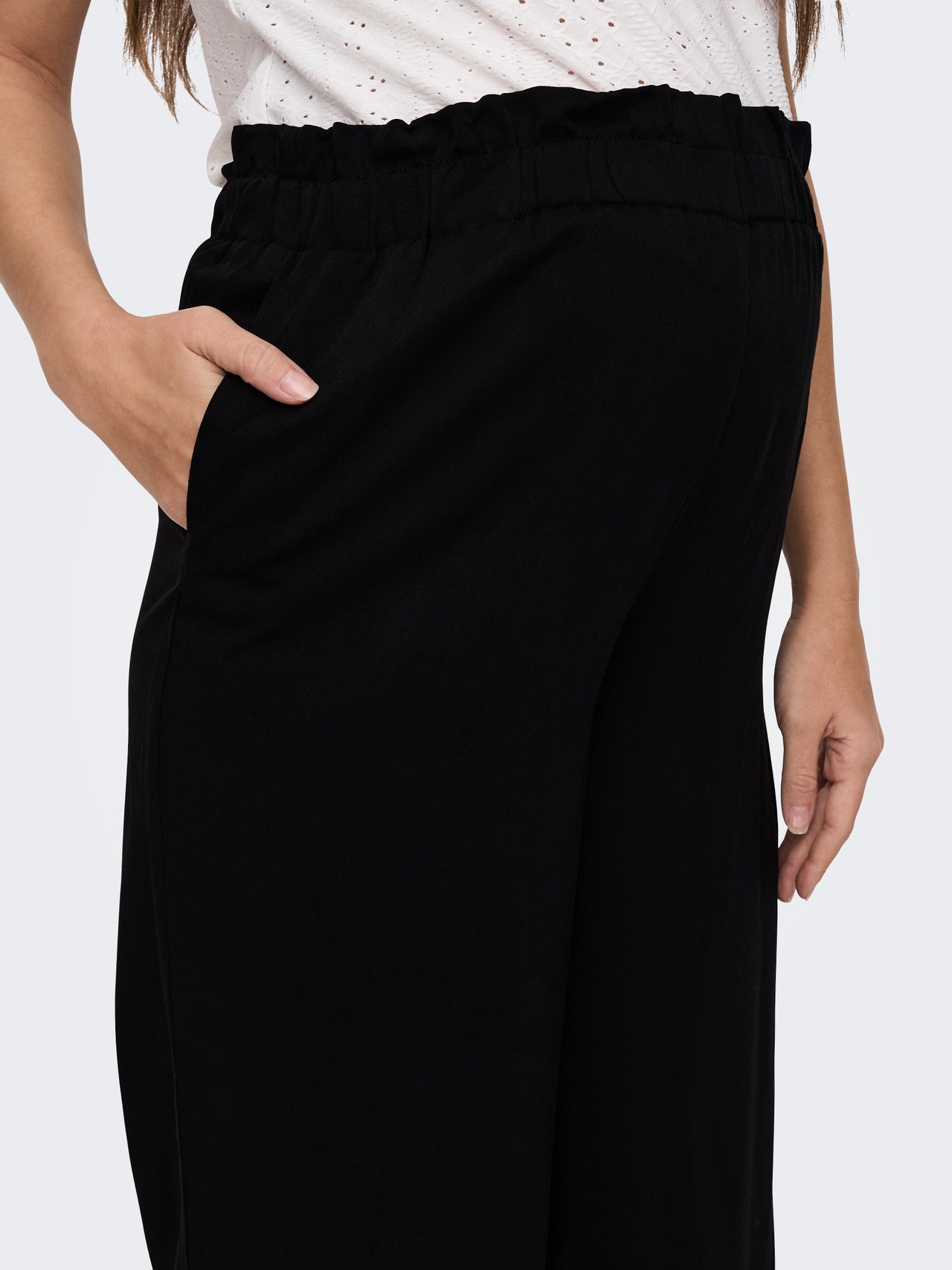 ONLY Loose Fit High waist Maternity Trousers -Black - 15267622