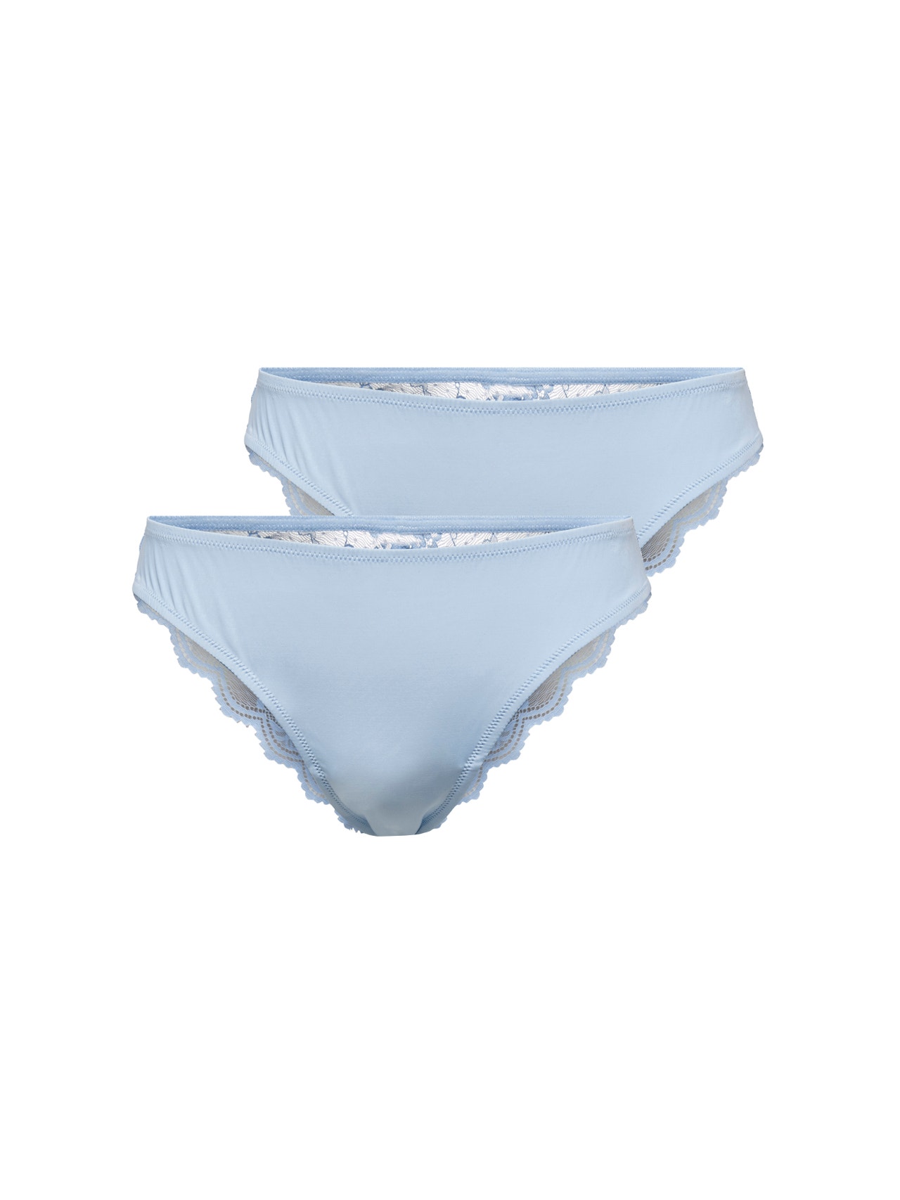 ONLY 2-pack brasiliansk spets Briefs -Airy Blue - 15267685