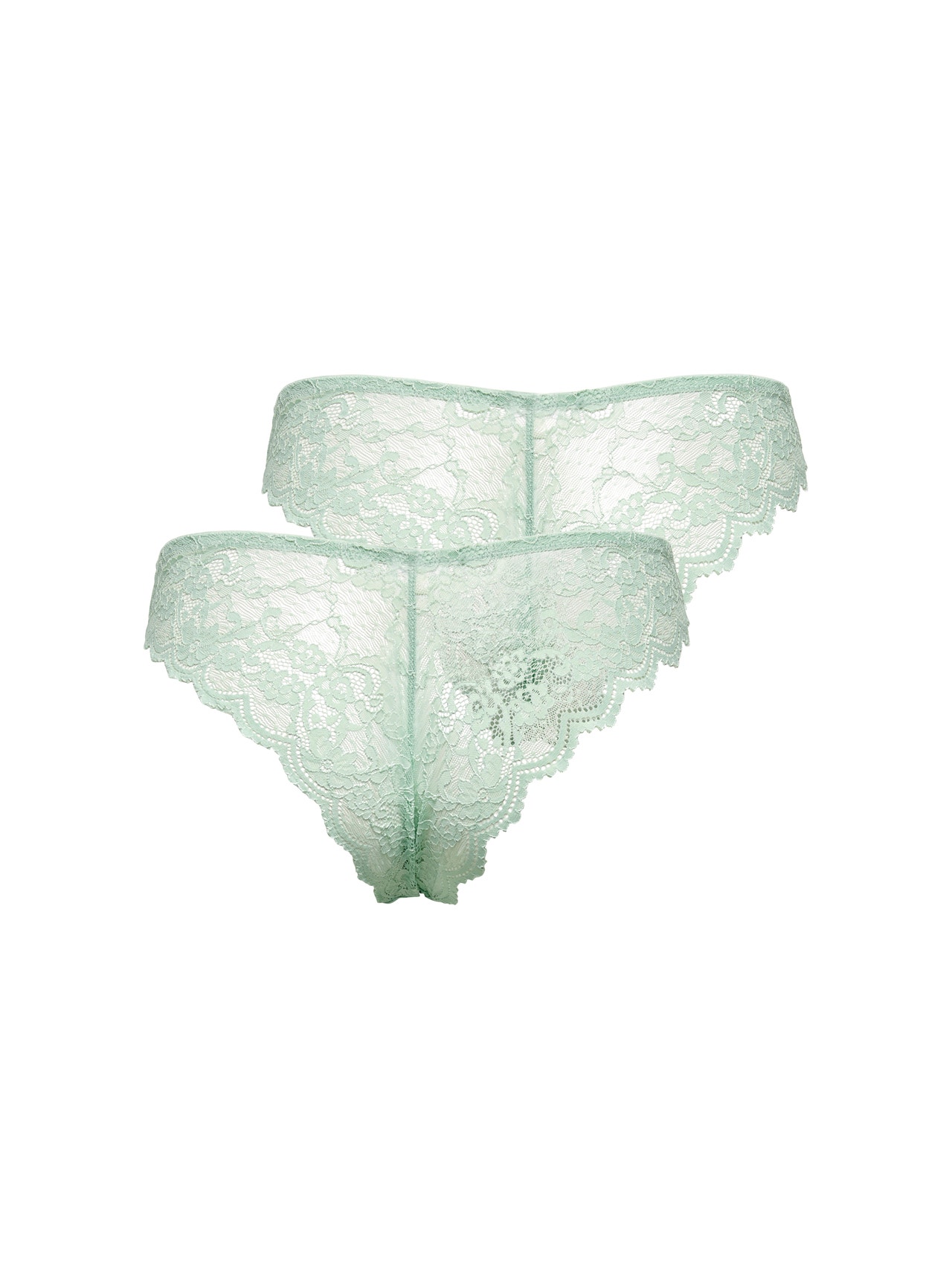ONLY 2-pack brazilian lace Briefs -Silt Green - 15267685