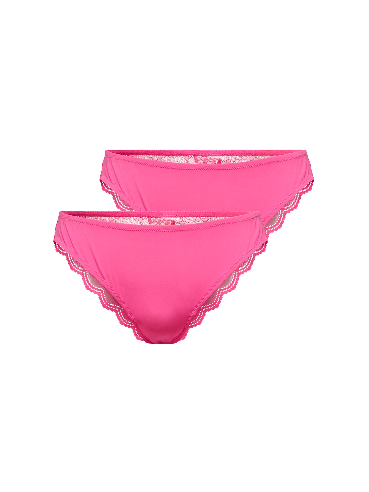 ONLY 2-pack brasiliansk spets Briefs -Pink Flambé - 15267685