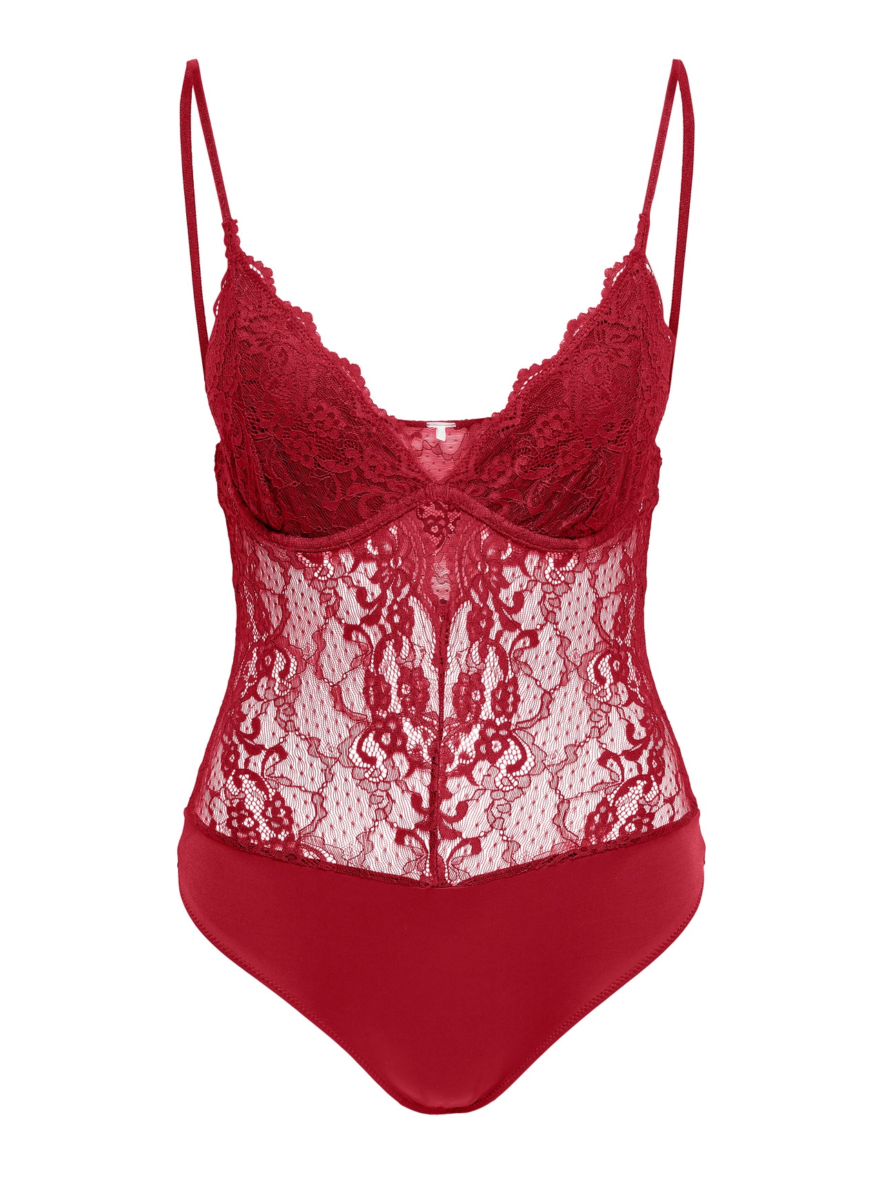 ONLY Lace bodysuit -Equestrian Red - 15267691