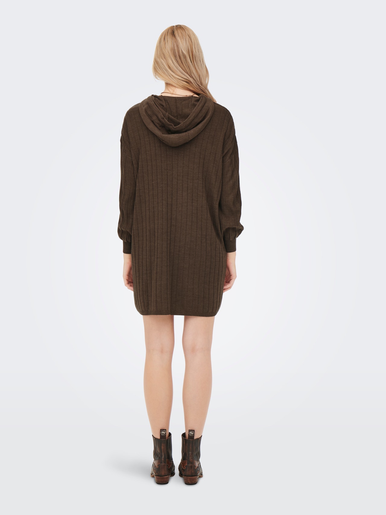 ONLY Knitted hoodie dress -Chestnut - 15267699