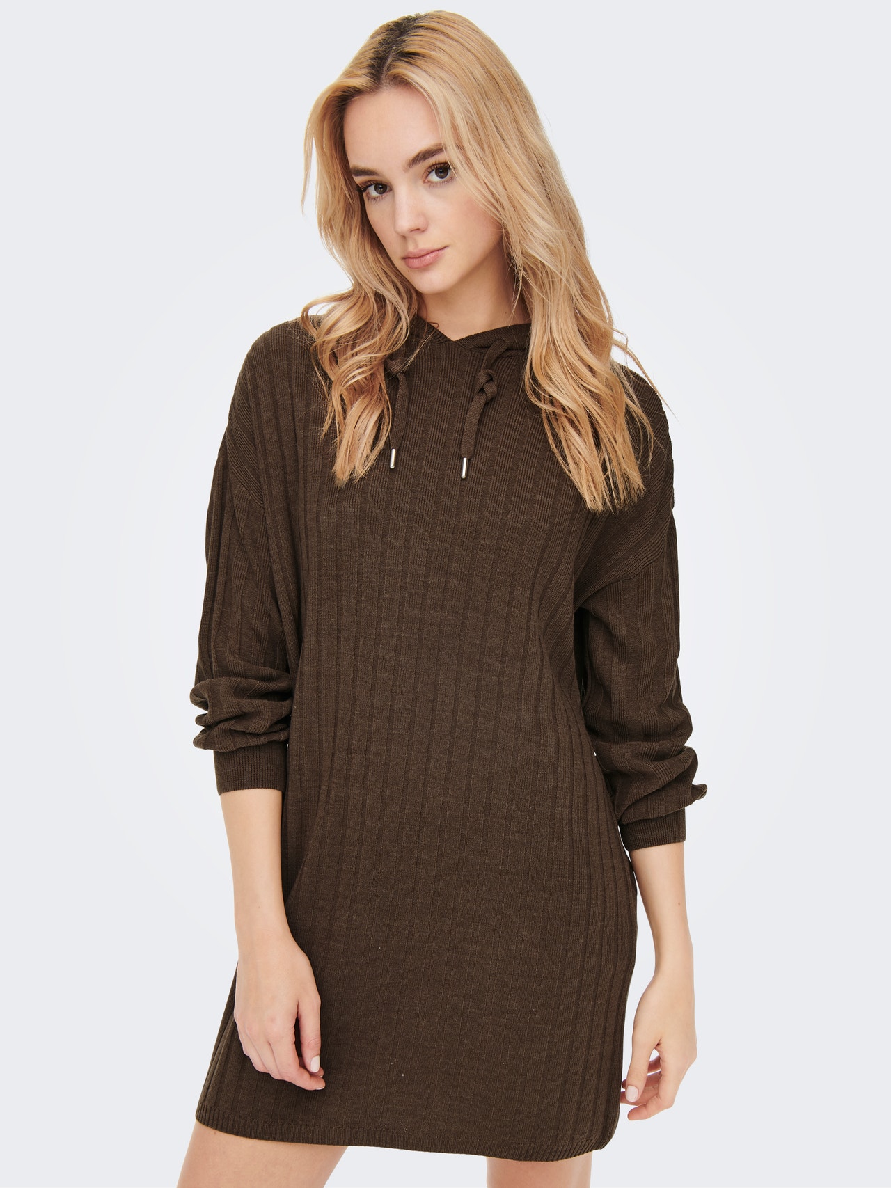 ONLY Loose Fit Hoodie Long dress -Chestnut - 15267699